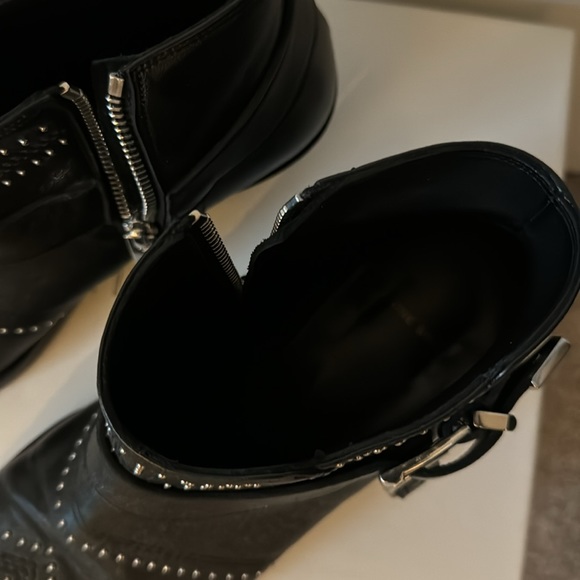 ANINE BING Bianca Leather Studded Ankle Boots - Picture 2 of 3